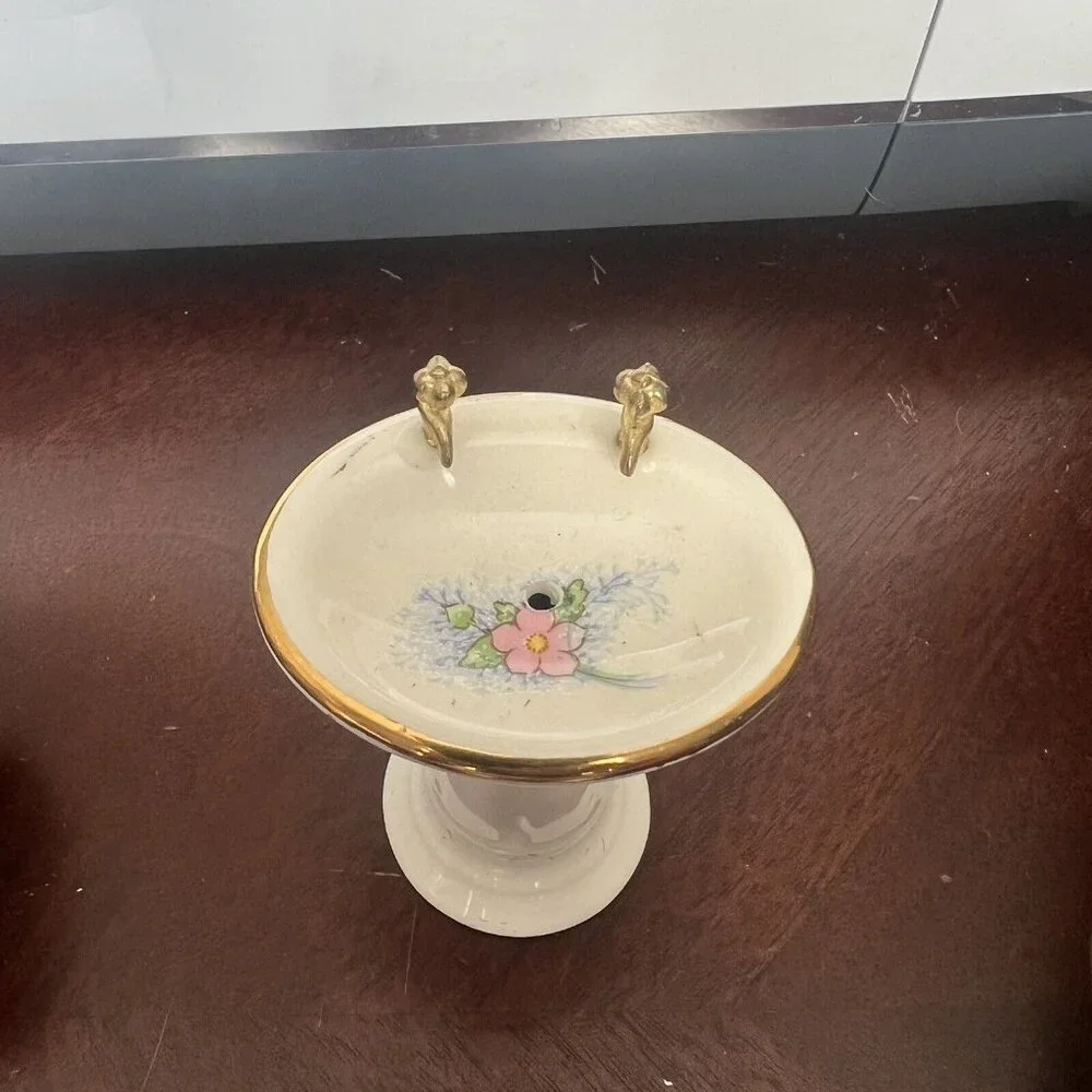 Dollhouse Miniatures Bathroom Porcelain Sink Vintage